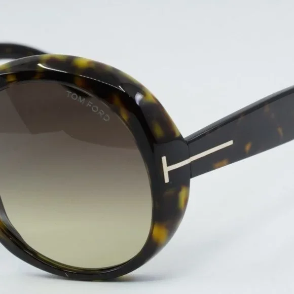 Tom Ford Annabelle FT1010 52B Sunglasses Havana Round Frame  display picture 3